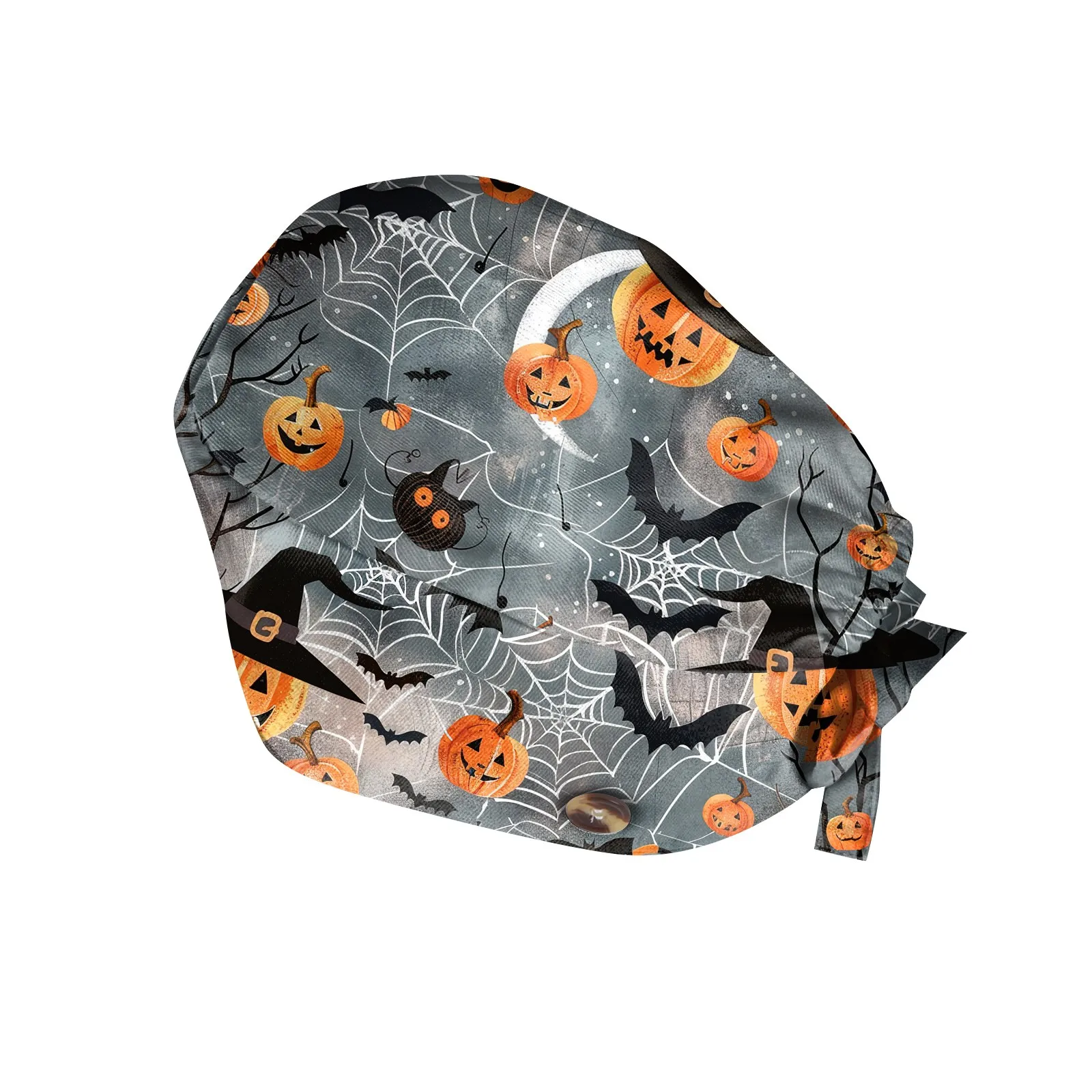Casquettes de gommage imprimés d'halloween, casquette de nettoyage de beauté, douce et confortable, de haute qualité, toilettage pour animaux de compagnie, accessoires de travail pour soins infirmiers