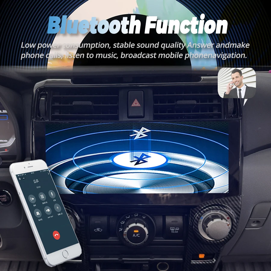 12.3 Navirider Android For Toyota 4 Runner 4Runner 2010-2022 Car GPS Navigation HeadUnit Multimedia Player Aircon Radio 4G WIFI