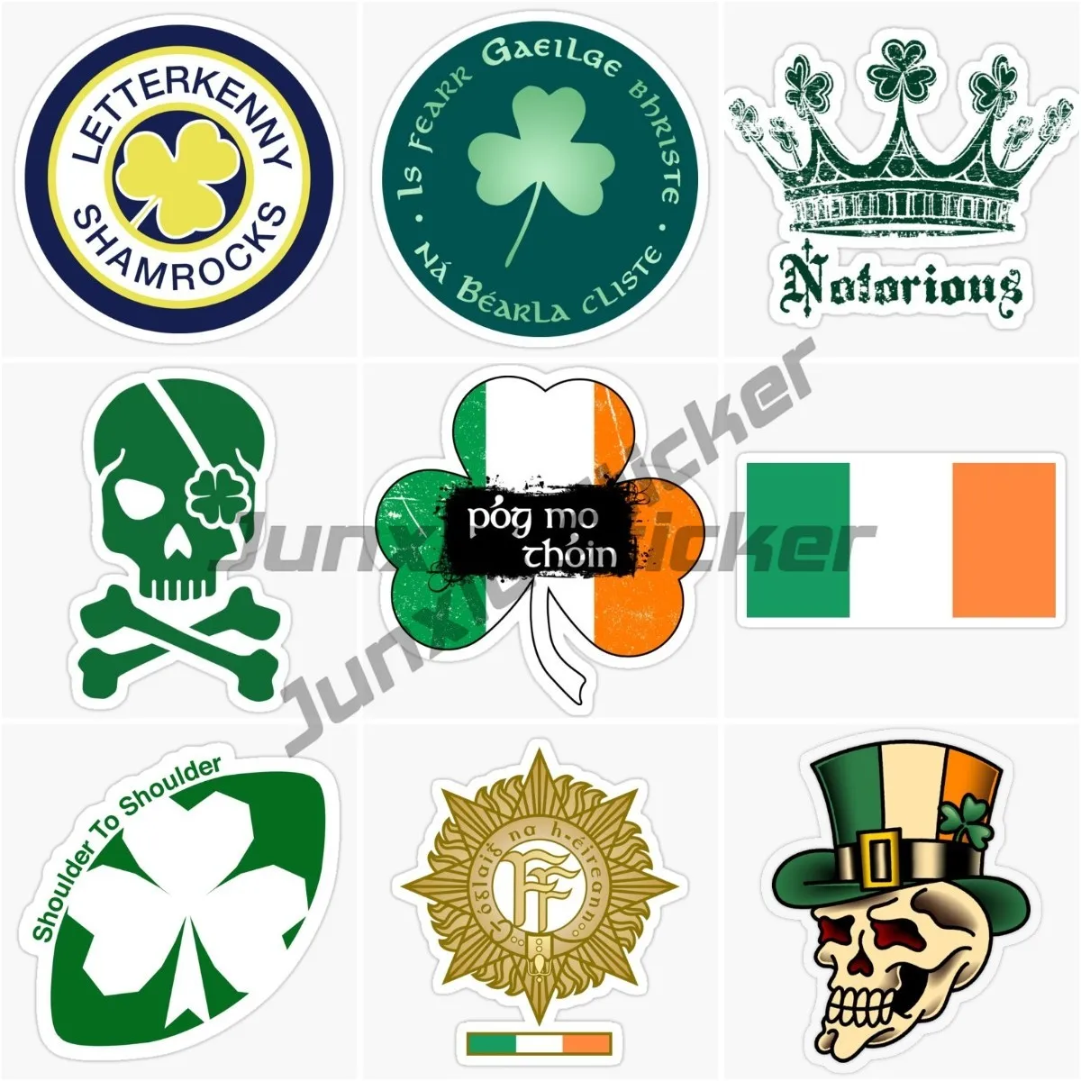 

IRL Irish Lucky Grass Car Stickers Vinyl Self Adhesive Flowers Suitable for Motorcycle, Bicycle, Computer Decoration Stickers