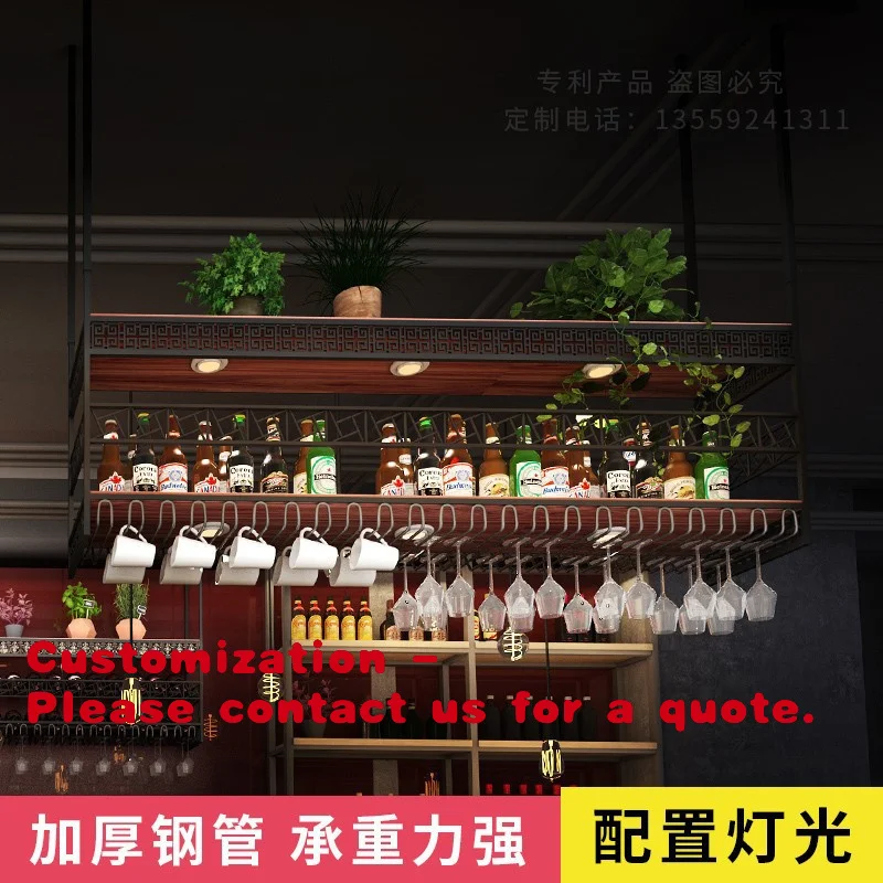 

Customize.Wine Glass Rack Hanging Upside Down Goblet Rack Wine Rack Hanging Iron Art Red Wine Rack Bar Counter Wine Cabinet Hang