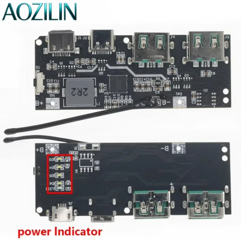 AOZILIN 22.5W 5 Ports Bidirectional Fast Charging Power Bank DIY Circuit Board Module QC4+ PD3.0 5 Pcs Per Pack