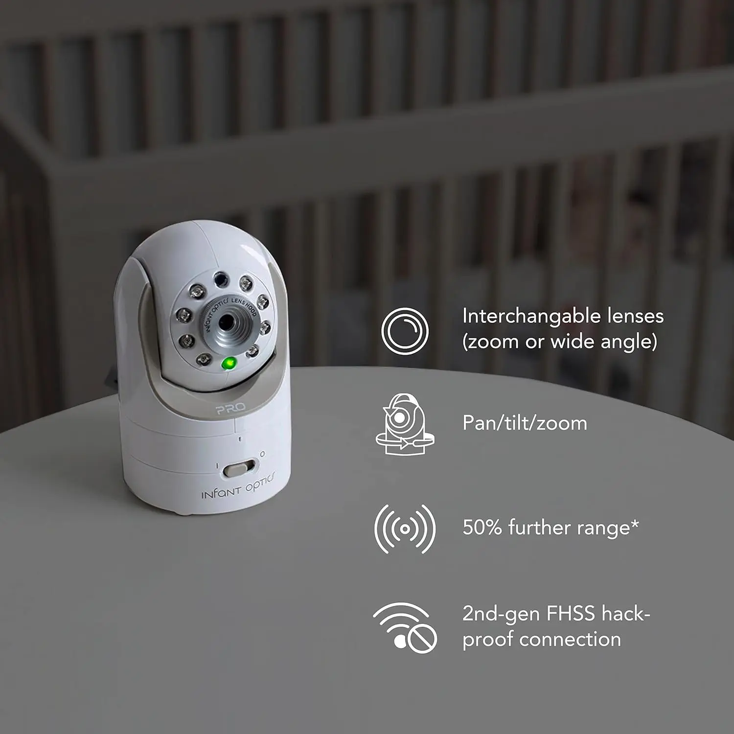 DXR-8 PRO Video Baby Monitor, 720P HD Resolution 5" Display, Patented A.N.R. (Active Noise Reduction), No WiFi, Pan Tilt Zoom, a