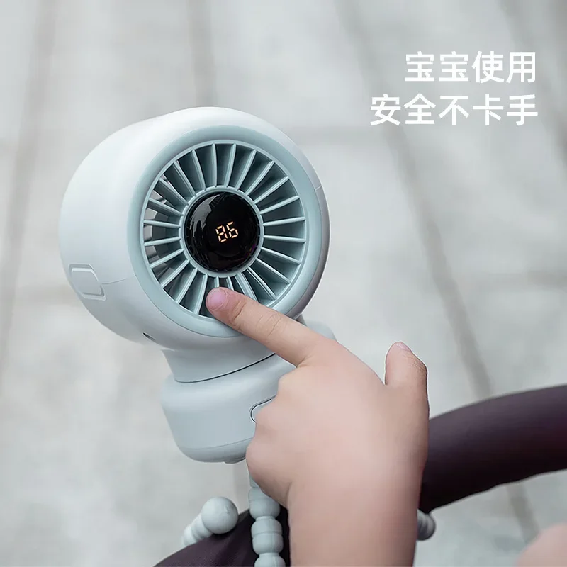 Portable Stroller Fan - 3 Speed Quiet Clip-on Baby Fans for Stroller Crib and Travel - Compact & Battery-Operated Cooling Fans