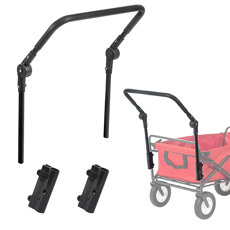 Foldable Folding Cart Push Handle Wagon Cart Equipment Black Lightweight Extendable Cart Trolley Handle Accessories For Camping