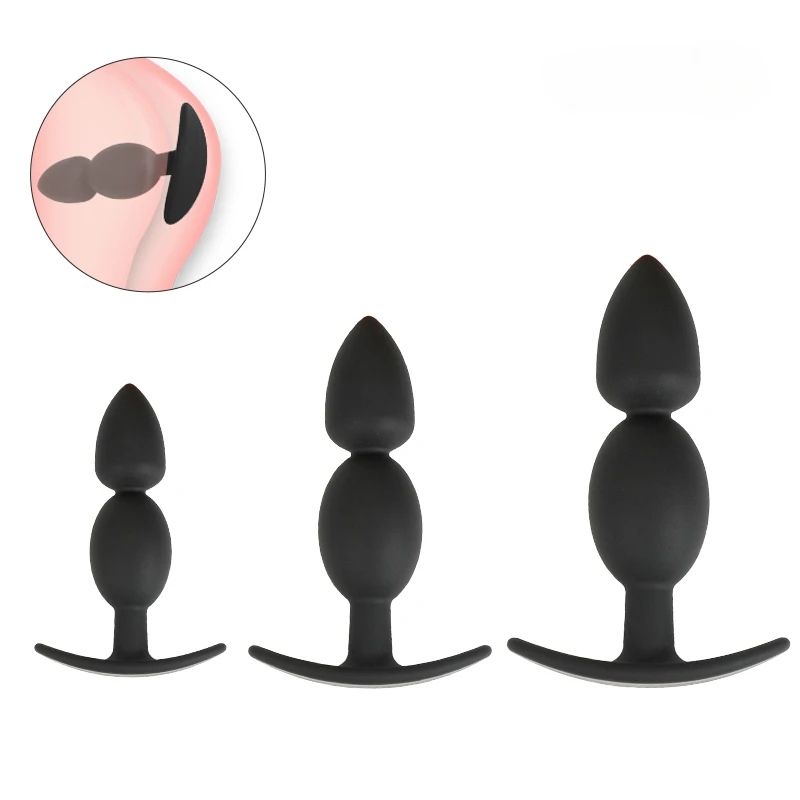 2 Beads Anal Plug Silicone Butt Dilator Dildo Vaginal Stimulation G Spot Masturbator Prostate Massager Sex Toys for Woman Couple