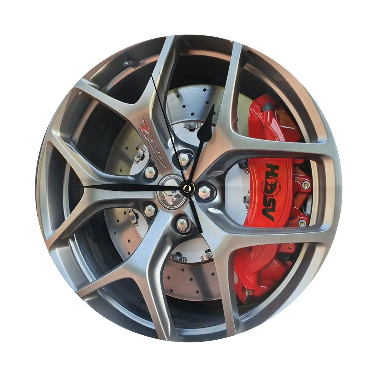 HSV GTSR Wheel Wall Clock Easy to Read Wall Mounted Clock With Silent for Home Decor