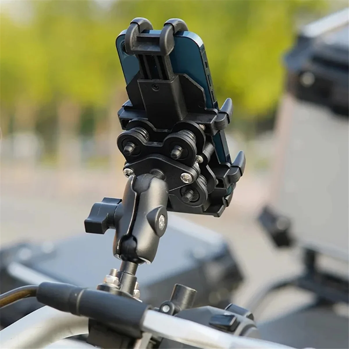 

ABNJ Motorcycle Riding GPS Electric Bike Bicycle Motorbike Handlebar Phone Holder Mount Bracket Shock Absorb Handlebar Shock