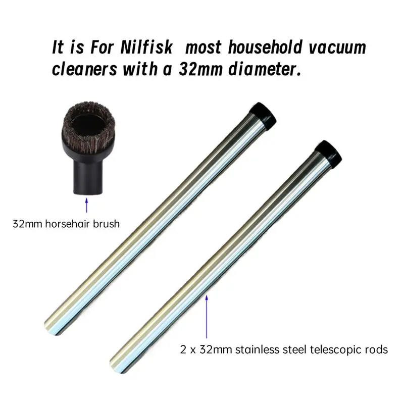 Y59A Extension Rod Kit 32Mm Caliber For Nilfisk VP100 200 Series(European Version), Fits For Most European 32Mm Caliber Vacuums