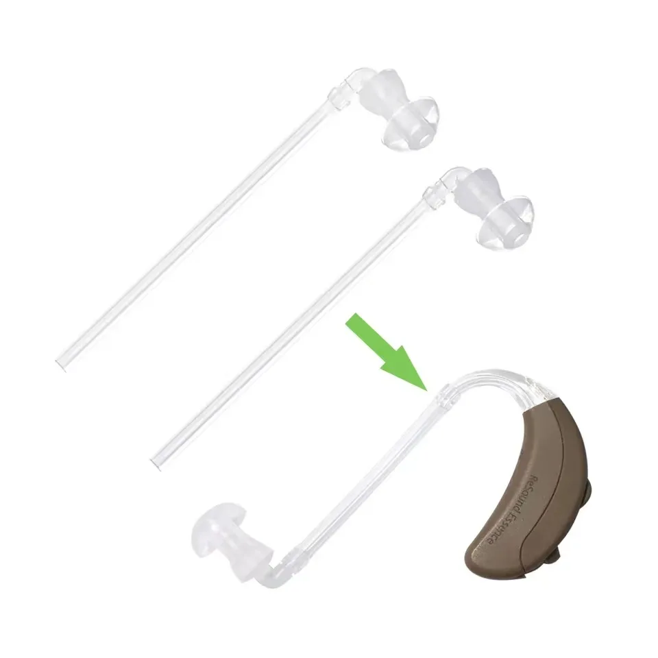 Hearing Aid Silicone Mushroom Earpiece Elbow Sound Tube BTE Replacement Accessories Soft Universal Practical Essential Kit Pack