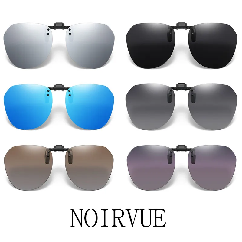 

NOIRVUE Flip-Up Polarized Clip-On Sunglasses for Prescription Glasses UV400 with Case Driving Fishing Glasses