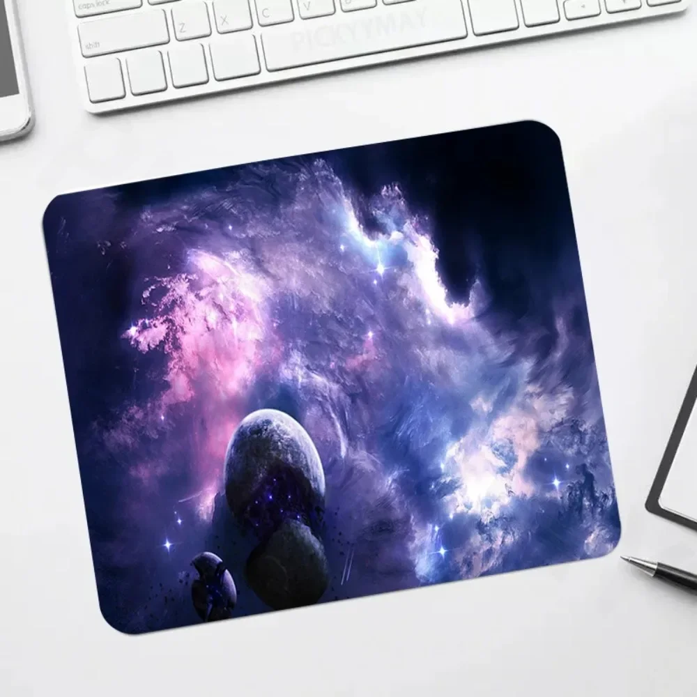 1pc Vast Universe Space Star Small Mouse Pad, Natural Rubber Non Slip Base, HD UV Print, Smooth Surface