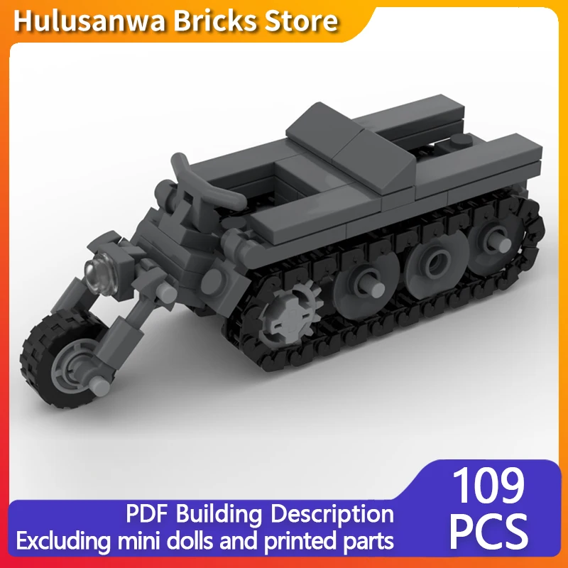 

HK 101 WW2 Military Motorbike Model MOC Building Bricks War Equipment Modular Technology Gift Holiday Assemble Children Toy Suit