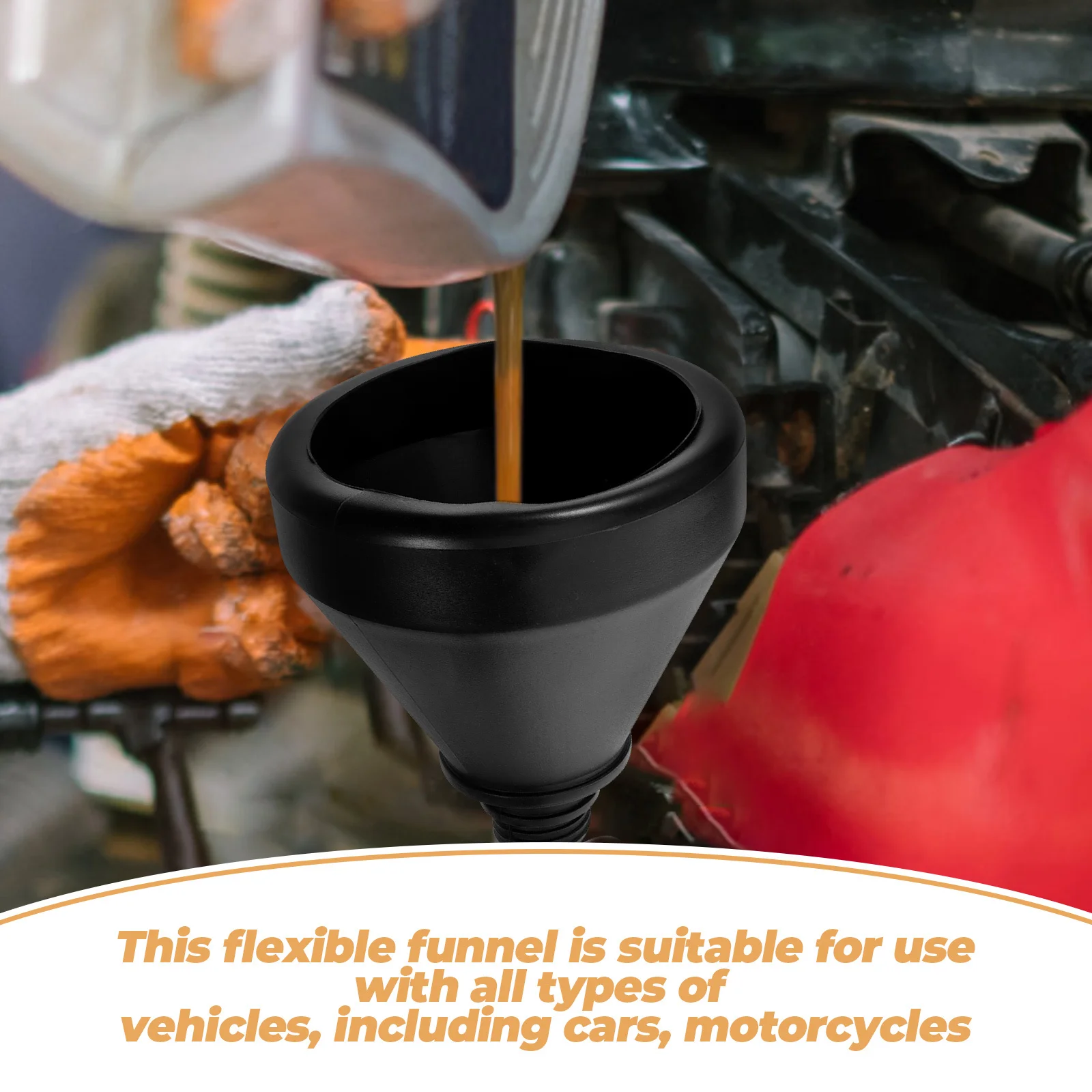 

Oil Funnel Thick Plastic Long Automotive Funnel with Filter Hose for Oil Change Transmission Fluid Funnels for Automotive Use