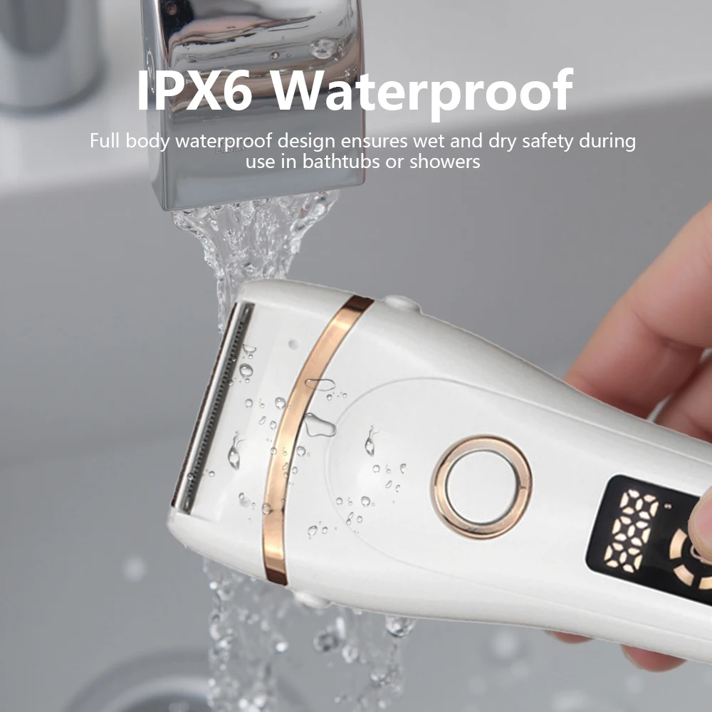 ماكينة حلاقة كهربائية للنساء لإزالة شعر الوجه، ماكينة حلاقة غير مؤلمة، ماكينة تشذيب الجسم للذراع والأيدي والساق، ماكينة إزالة بيكيني