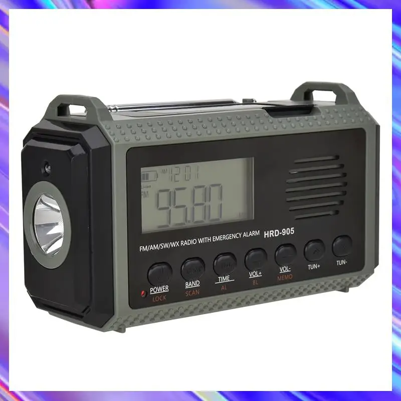 

A24U Solar Hand Crank AM FM SW NOAA Weather Radio 4 Ways Powered 10000Mah Multifunction Radio Torch SOS Alarm Power Bank