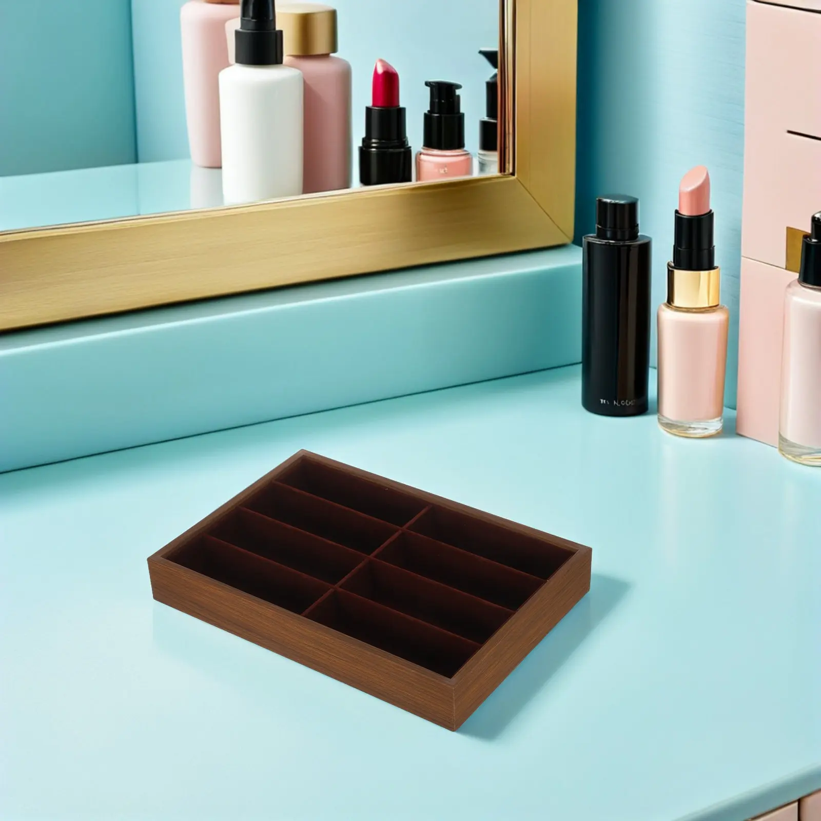 

Органайзер для очков из орехового дерева, подставка для солнцезащитных очков, футляр для очков, настольный лоток для демонстрации украшений