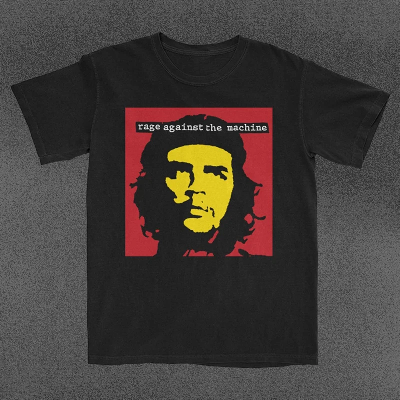 

Che Guevara Fighter Head Portrait Retro Art Men's Heavyweight Pure Cotton Short Sleeve T-Shirt Punk Style Youth Summer Fa...