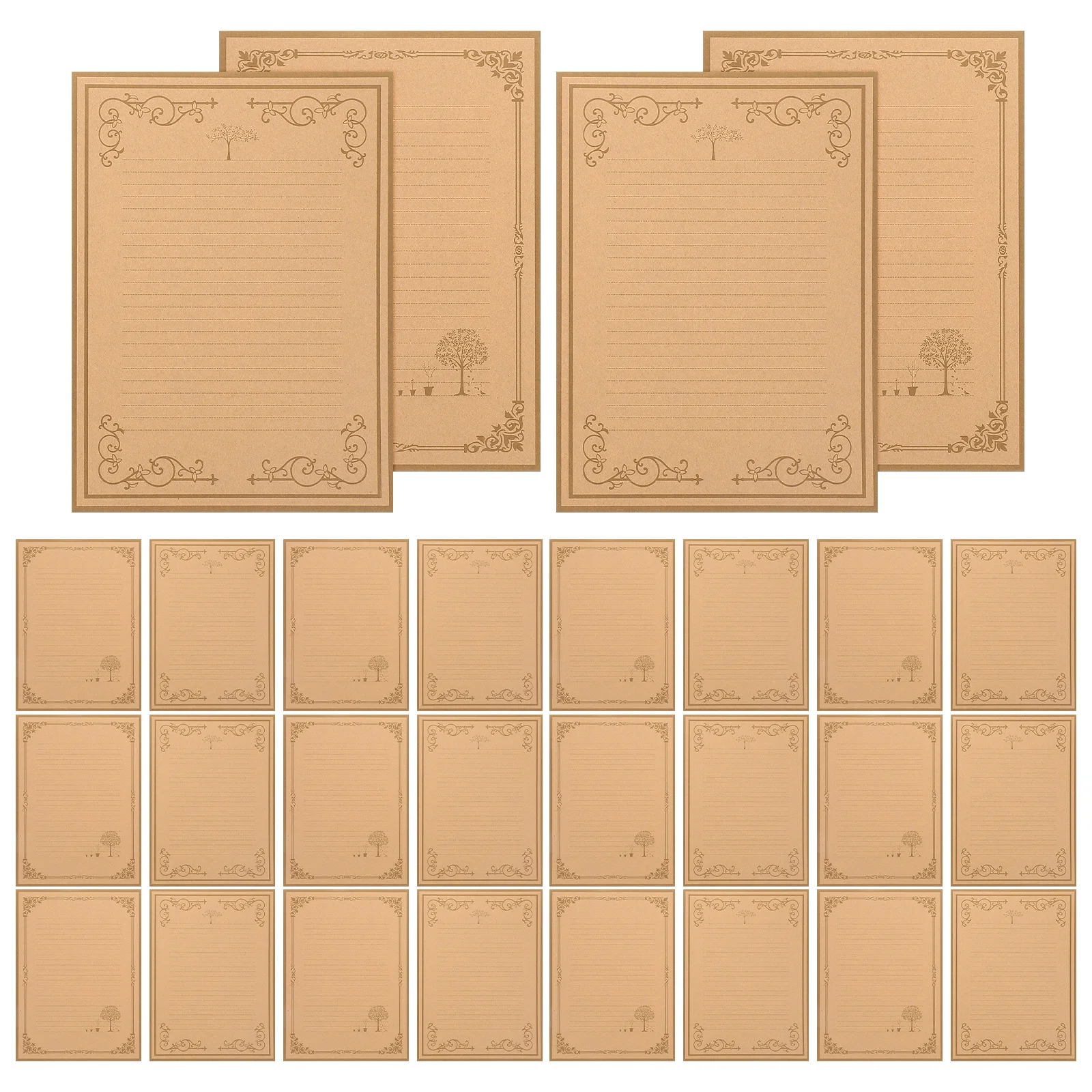 

80 Pcs Vintage Letter Paper Elegant Blank Writing Decorative Note Stationery Classic Simple Design Suitable Emotions Greetings