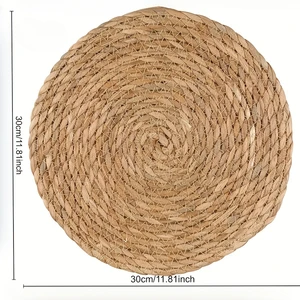 Pequeñosa para el ratán tejido a mano de 6 piezas-Mats de mesa tejidas redondas, adecuadas para comedores y salas de estar, resistente al calor 10 Mejores Matros de mesa redondos de ventas 90 cm - №10