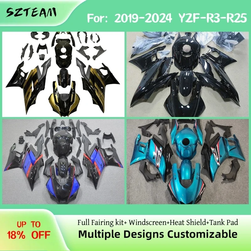 YZF-R3 R25 2019-2024 Injection Molded Fairing Kit for YAMAHA YZFR25 R3 19-24 Color-Matched Motorcycle Fairings