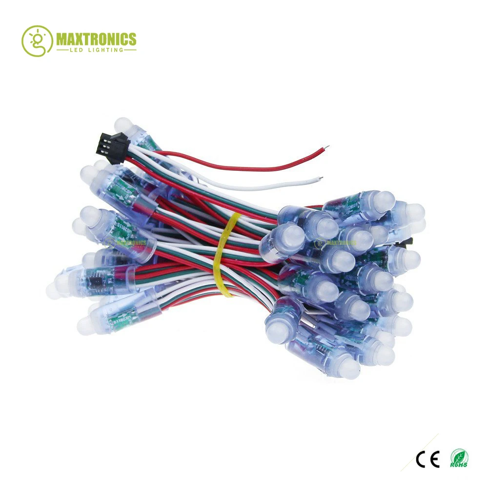 50pcs 4m/6.5meter DC5V WS2811 Full Color LED Pixel Light Module 12mm 10cm/15cm wires IP68 waterproof RGB Digital led strings