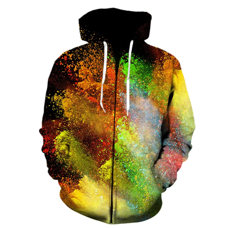 

zipper Hoodies men Fashion Hot Sale Brand Men Sweatshirts Color powder smoke Plus Size Pullover Novelty Streetwear Casual Coat