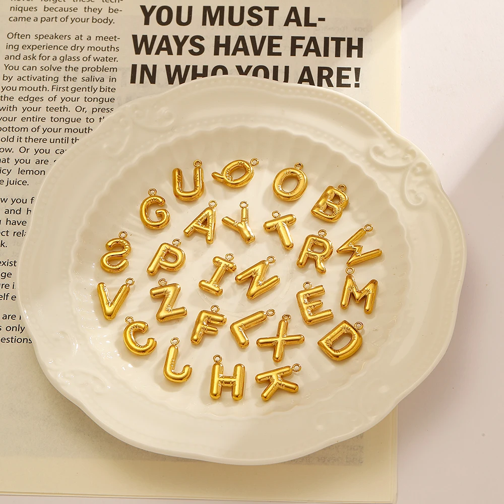 

MsKyra Stainless Steel Pendant Plated 18k Gold Color 26 English Letters Waterproof Daily Pendant for Women Premium Gift