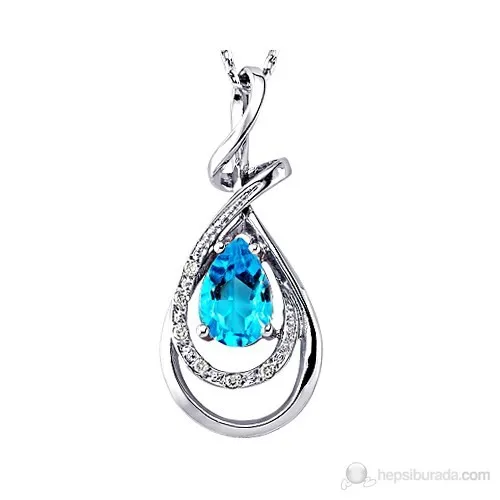 Gizzaro Blue Topaz' Diamond Necklace ''Ona Your Lover Anlatırken''