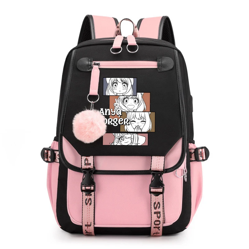 Hot Anime Anya Forger Backpack Student Girls School Bag Women Men Casual Daily Backpack Travel Bag