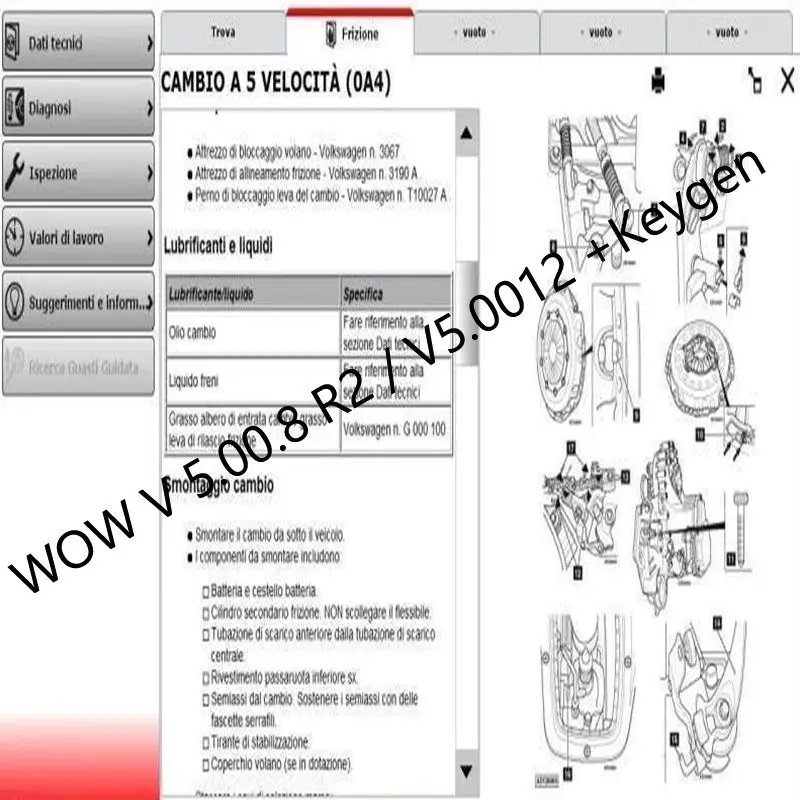 WOW 5.00.12 diagnostics Software 5.00.8 R2 + Kengen  French Spanish Polish Italian Serbian German Polish Dutch Czech Portuguese