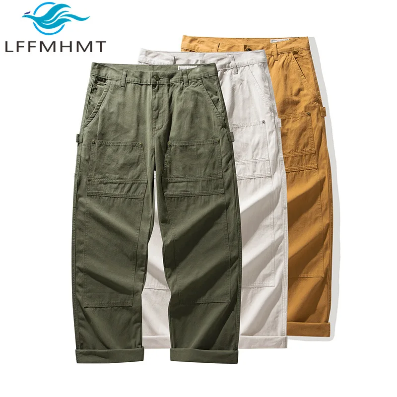 100% Cotton Good Quality Canva Pants for Men All Season Multi Pocket Solid Color Classical Outdoor Climbing Trouser for Workers