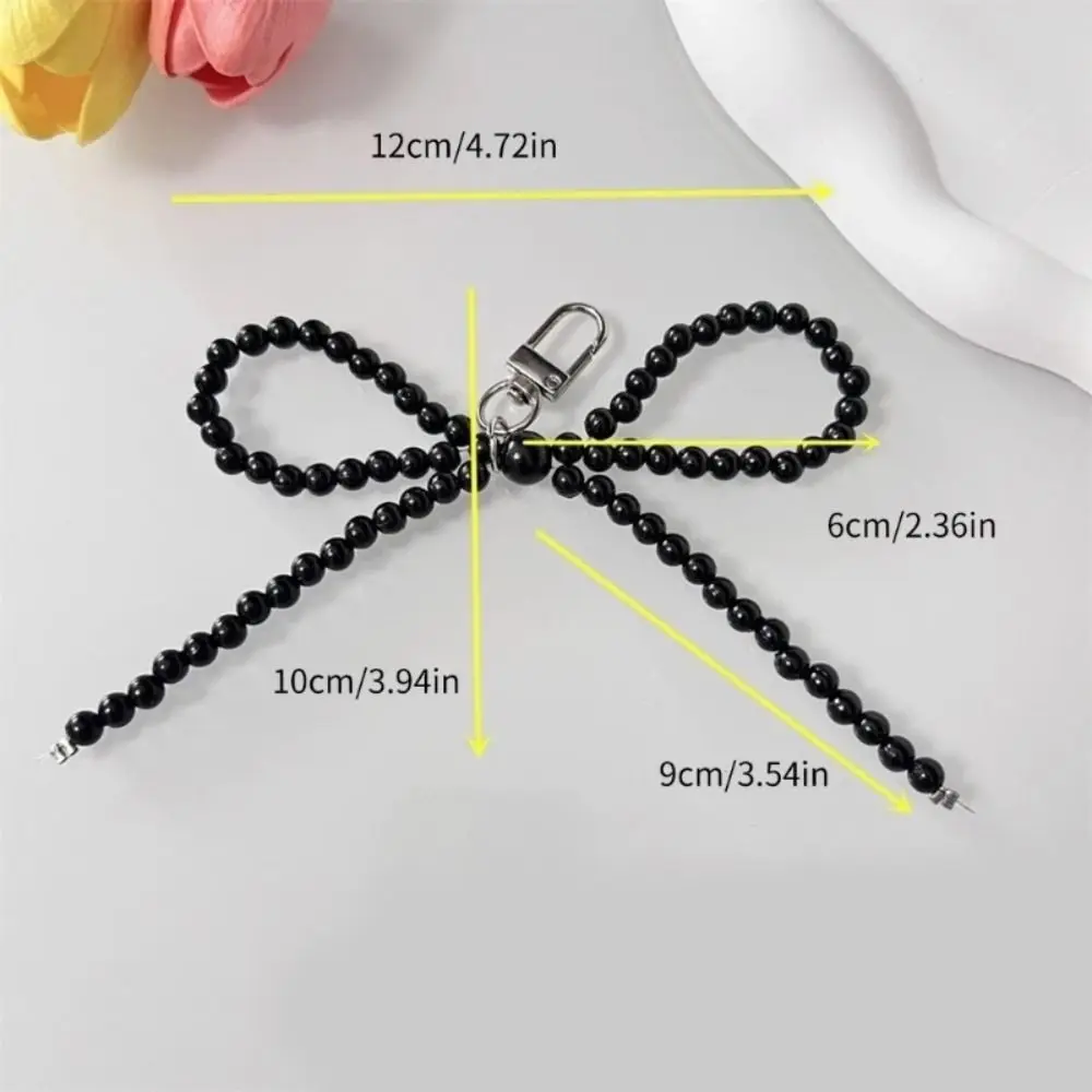 แฟชั่น 3D Pearl Bow จี้หัวใจรักแขวนเครื่องประดับกระเป๋าจี้ Pearl Bowknot พวงกุญแจตกแต่งกระเป๋า