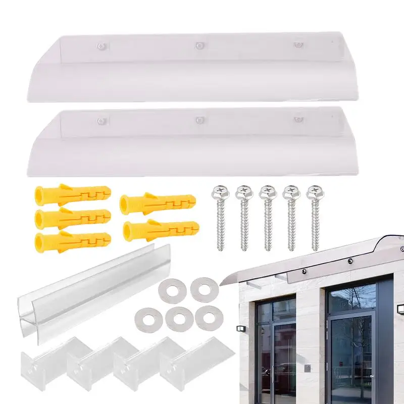 

Balcony Sun Shade Shelter Window Door Cover Shelter Canopy Impact Resistant Window Door Entry Awning for Patio Entrances Back