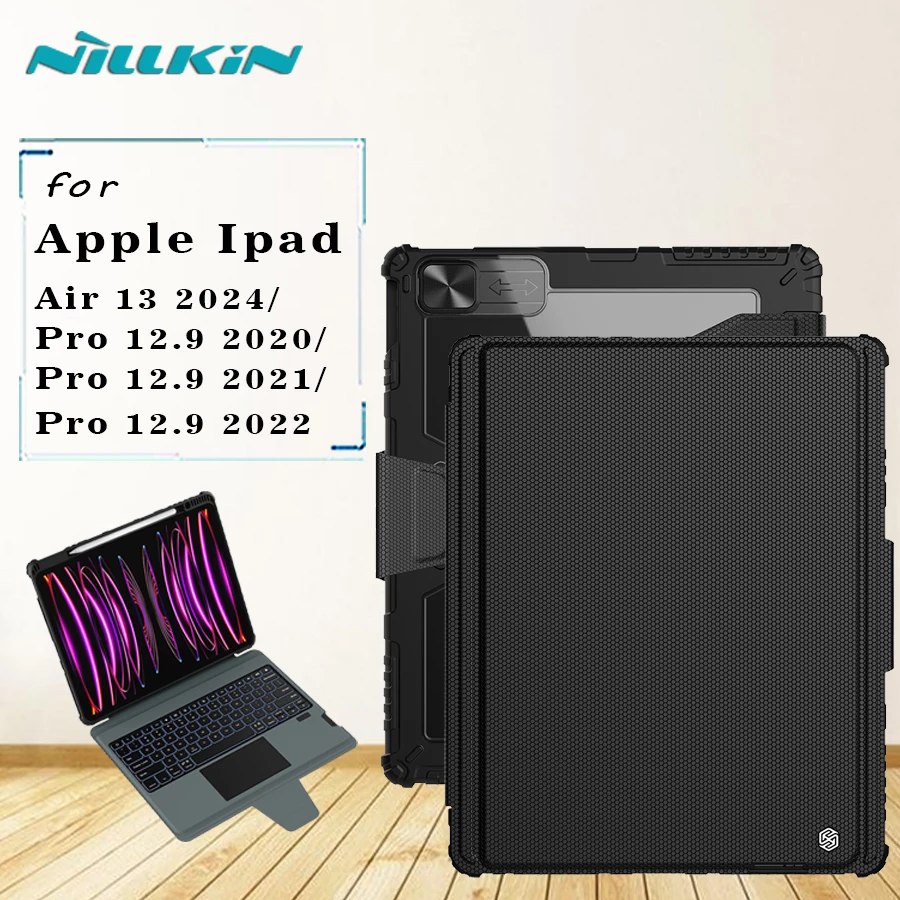 

Nillkin for Apple iPad Air 13 2024 / Pro 12.9 2020 2021 2022 Bumper Link Backlight Kayboard Case Adjust Stand Magnetic Case