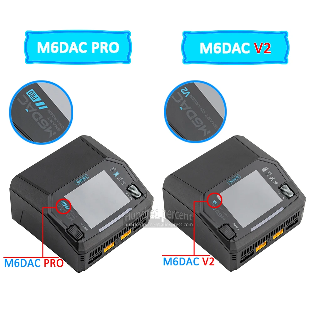 ToolkitRC M6DAC V2/PRO Ladegerät Intelligente Ausgleichsspannung AC300W 200W DC800W Lithium-Batterie 1-6S FPV Spielzeugmodell Auto Zubehör – Detail 2