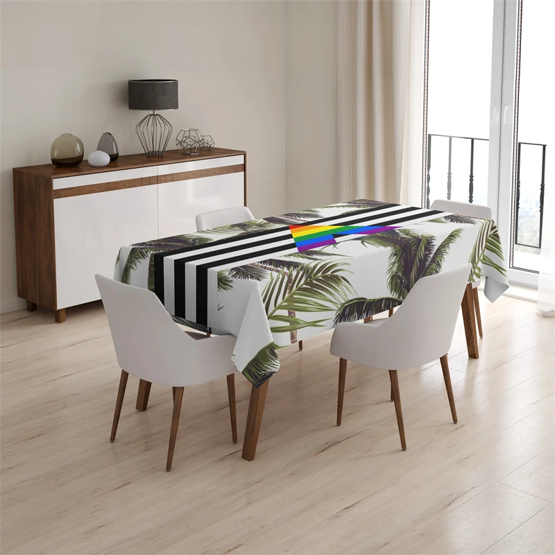 Gaslight Gatekeep Girlboss Straight Ally Pride Flag Rainbow LGBT Linen Table Runner Decoration