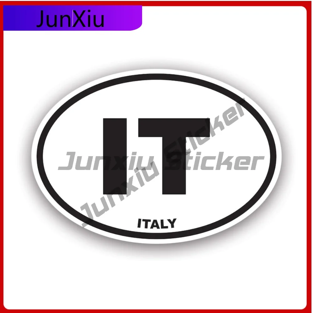 

Italy Oval Sticker Uv Protected Decals Uv Protected Italian Flag Country Code Euro It V3 Funny Style SUV Use Waterproof Vinyl