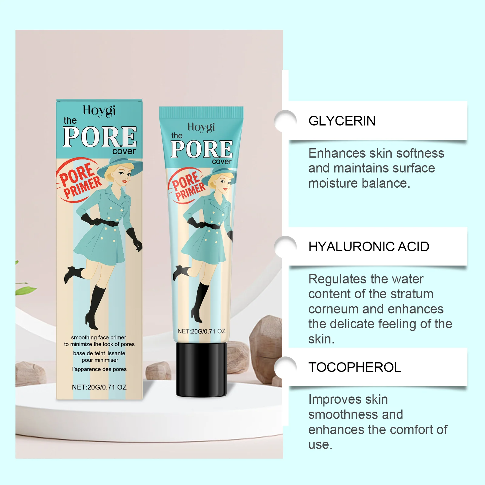 Hydrating Pore Minimizing Primer Long Lasting Non Greasy Makeup Base for Smooth Skin Wrinkle Reduction Face Primer All Daily Use