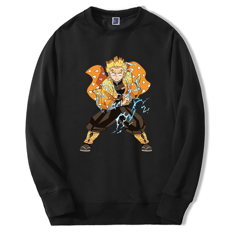 Demon Slayer Sweatshirt Japan Anime Fleece Printing Male Fashion Top Anime Cosplay Demon Slayer Rengoku Sportswear Harajuku