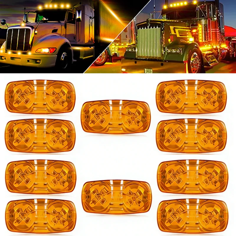 

10 шт. светодиодных габаритных фонарей для прицепов, 10 светодиодов, сигнальные огни для грузовиков, внешние указатели поворота