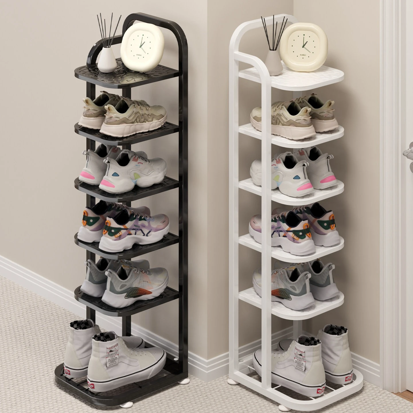 Shoe Rack Cabinet Narrow Entryway - 2026 New Narrow Multi-layer Shoe Rack