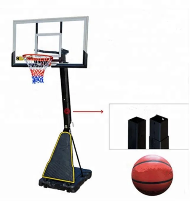 安価なポータブルバスケットボールスタンド、移動可能で高さ調節可能