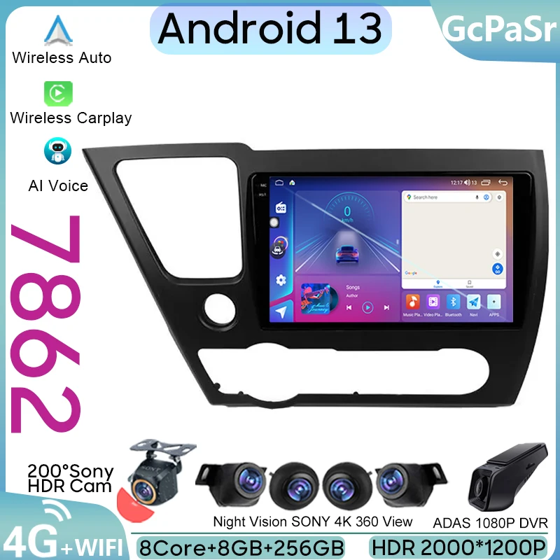 

Car Android For Honda Civic 9 2013 - 2016 US EDITION Auto Radio GPS Navigation Multimedia Stereo Player WIFI Carplay No 2din DVD