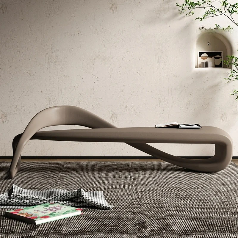 home Shoe changing stool at the door, wearing shoe stool, entering the door, high-end cloakroom, sofa, long striped bed stool