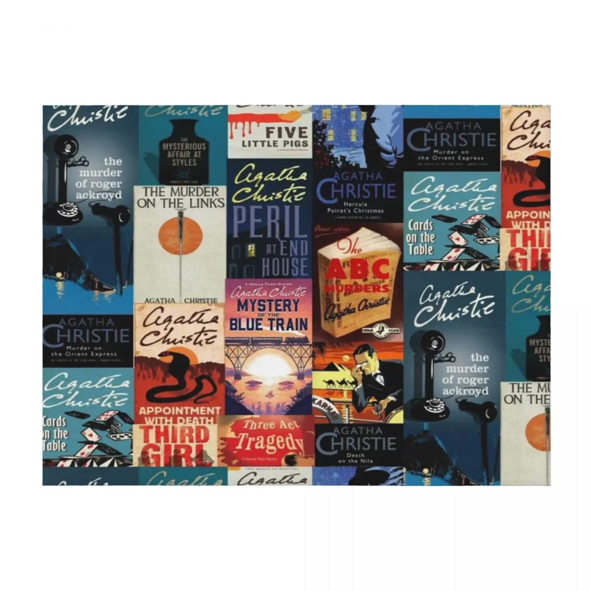 

Agatha Christie Hercule Poirot Books Poster Throw Blanket For Decorative Sofa Summer Beddings Flannel Fabric Blankets