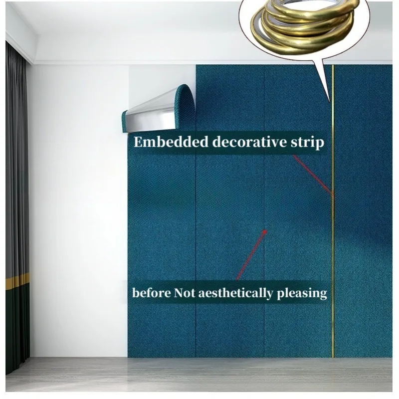 Tira decorativa de esquina de pared autoadhesiva antideslizante, cinta protectora de esquina impermeable, tira de sellado, borde de muebles dorado