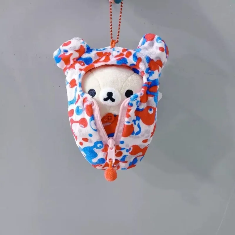 Nuevo saco de dormir Rilakkuma llavero de muñeco de peluche creatividad relax oso Korilakkuma japonés Osaka Expo oso mochila encanto regalo