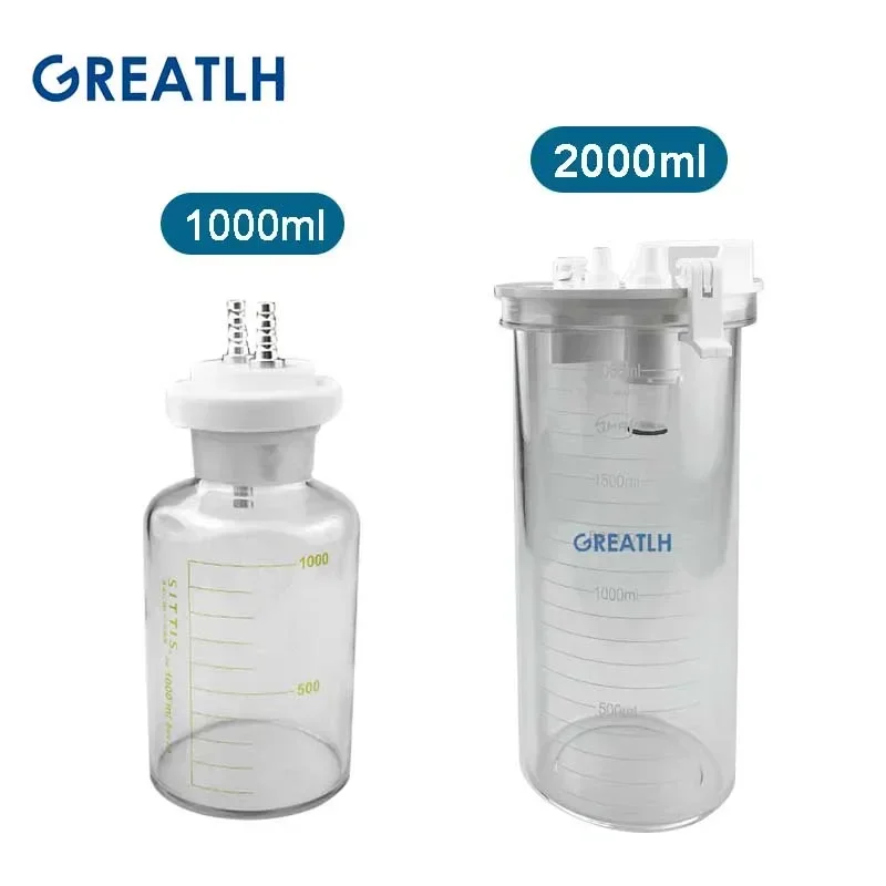 Liposuction Fat Collection Canister Bottle Autoclavable Liposuction Tools Silicone Tube 500/1000/2000ml Bottle