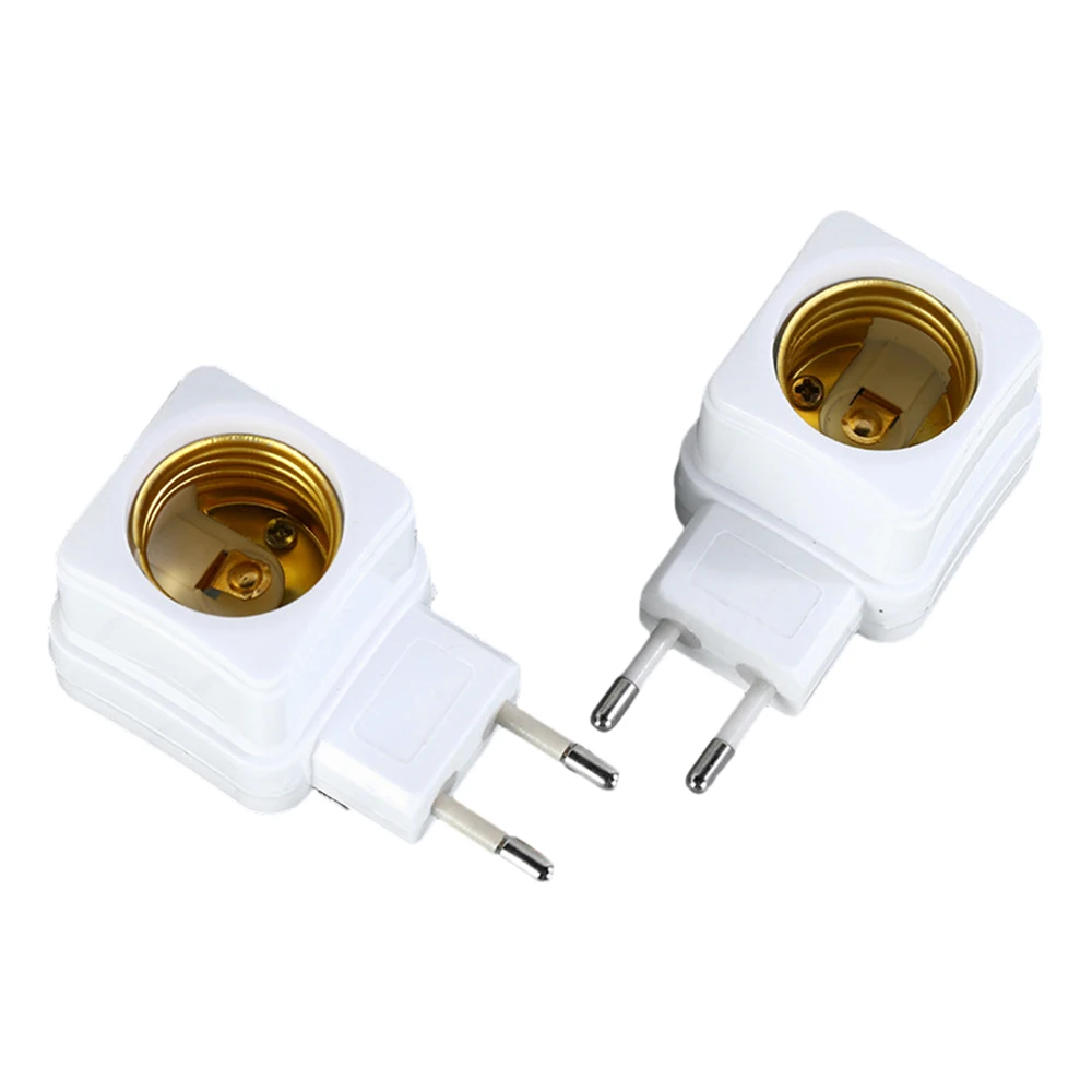 1Pcs 220V E27 Bulb Socke1Pcs Integrated Spiral Pattern Lamp Holder Base Connector EU Plug Adapter ON/OFF Switch