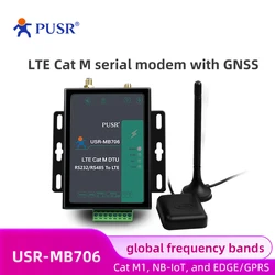 Pusr Rs232/Rs485 Seriële Industriële Cellulaire 4G Modem Globale Frequentie Lte Cat M Modem Met Gnss En Simkaartsleuf USR-MB706